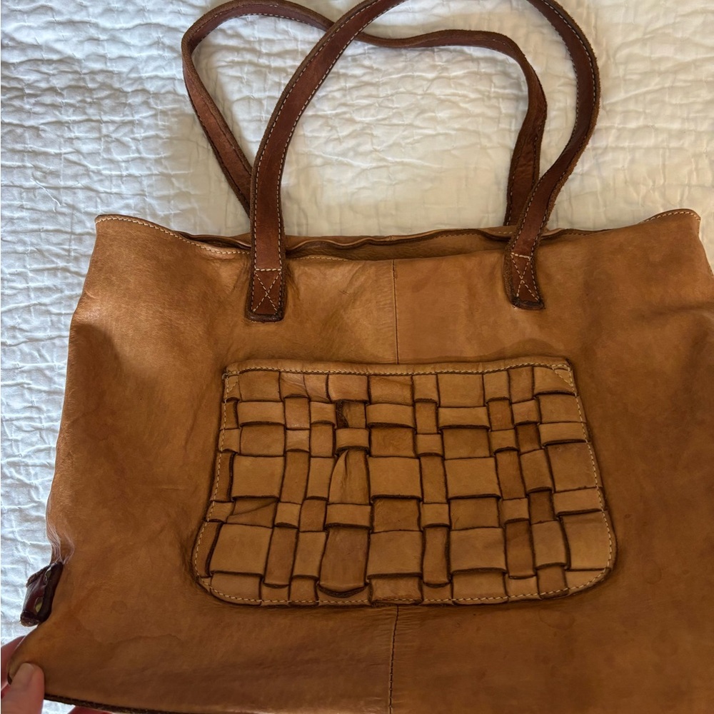 Chic Brown Leather Tote Bag